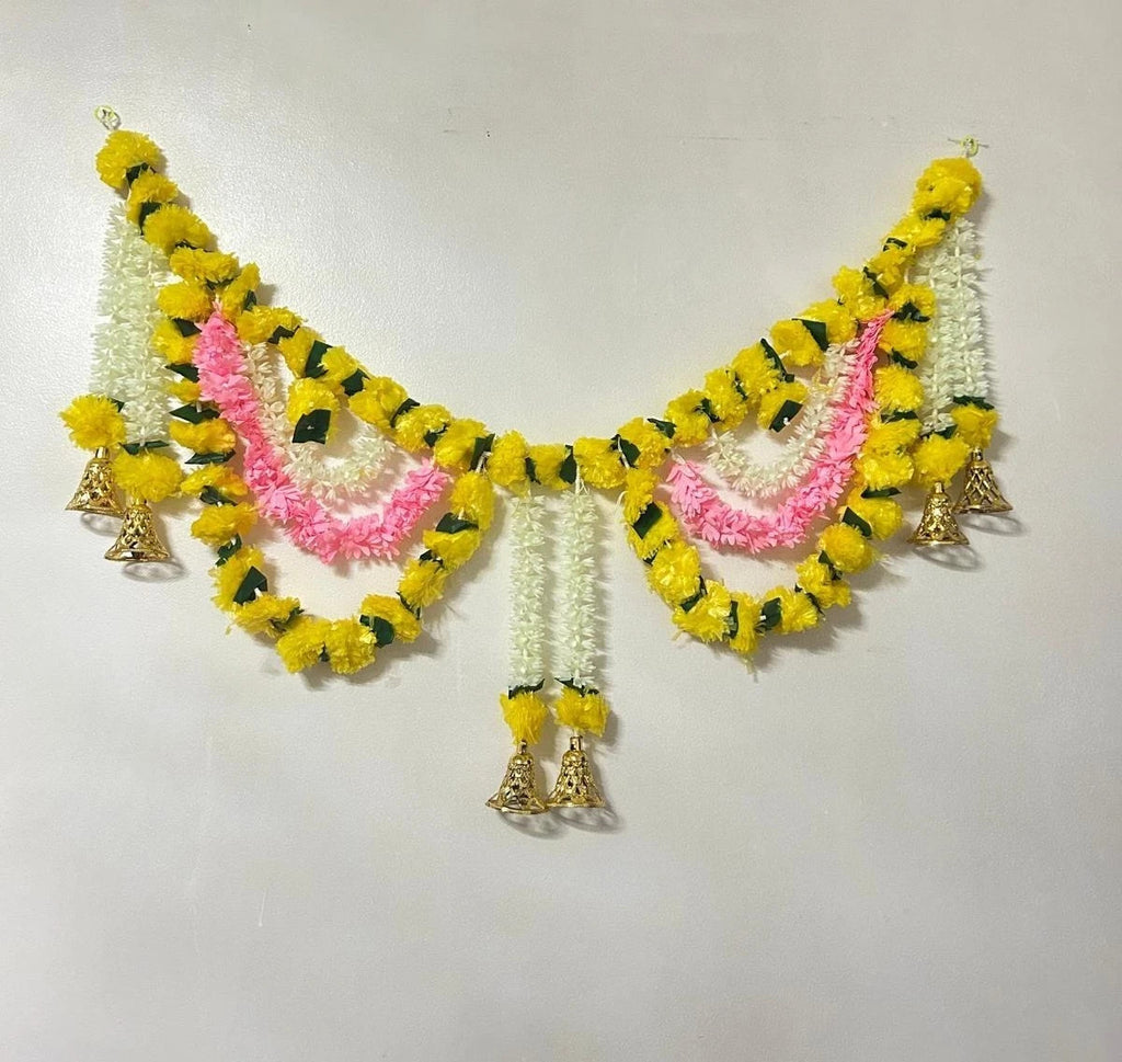 Diwali Decoration Door Hanging Artificial Doorway Yellow Flower toran Bhawandar