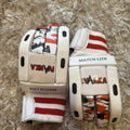 cricket batting gloves junior + NEW + PAIR + White and Red Colour