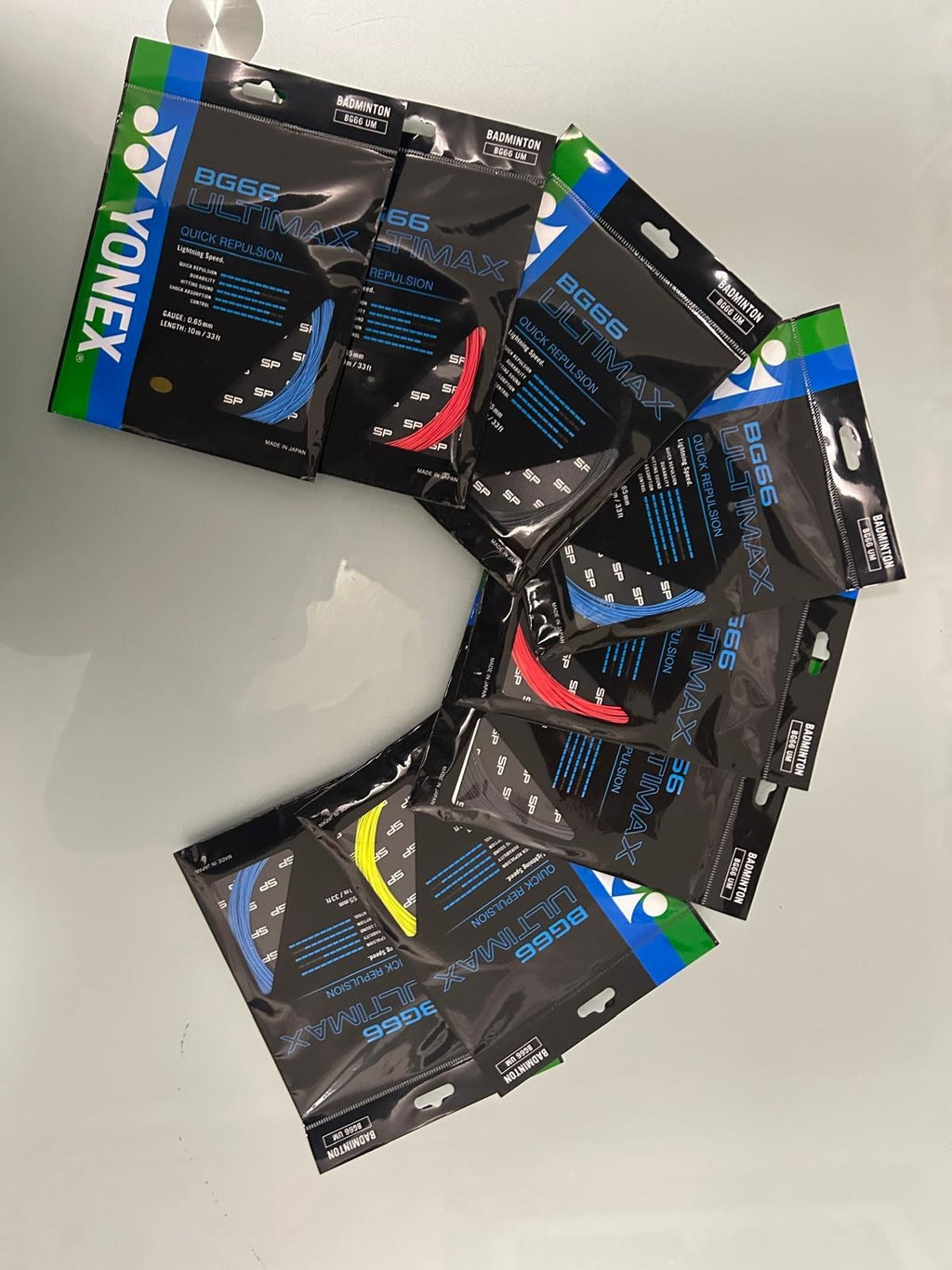 Yonex BG65 Ultimax tournament strings - 0.65mm-10m/33ft-pack of 1 - multicolours