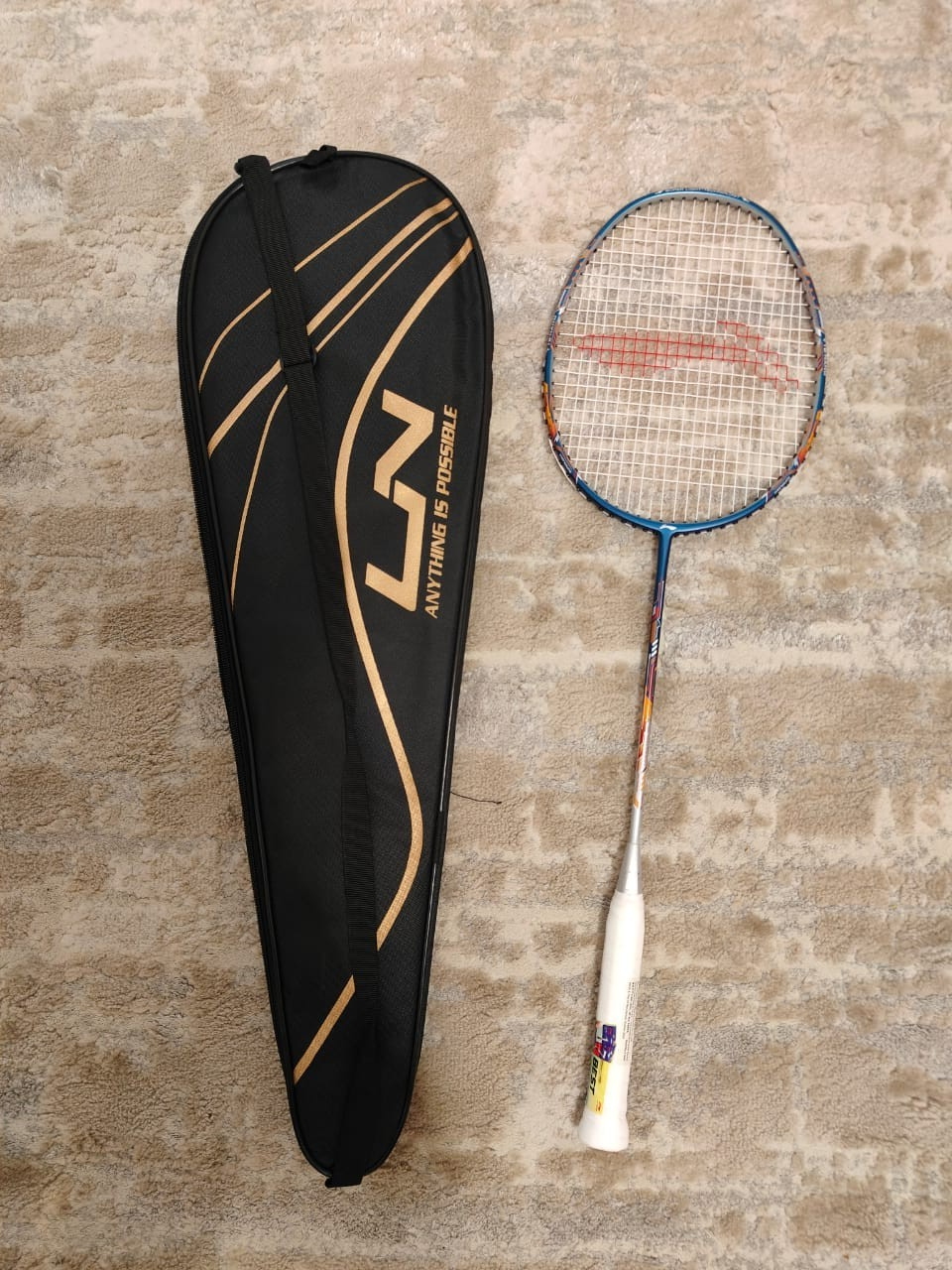 LI-NING Air-Force 78 G3 Navy,Silver,Orange Strung Badminton Racquet | 78g | G6