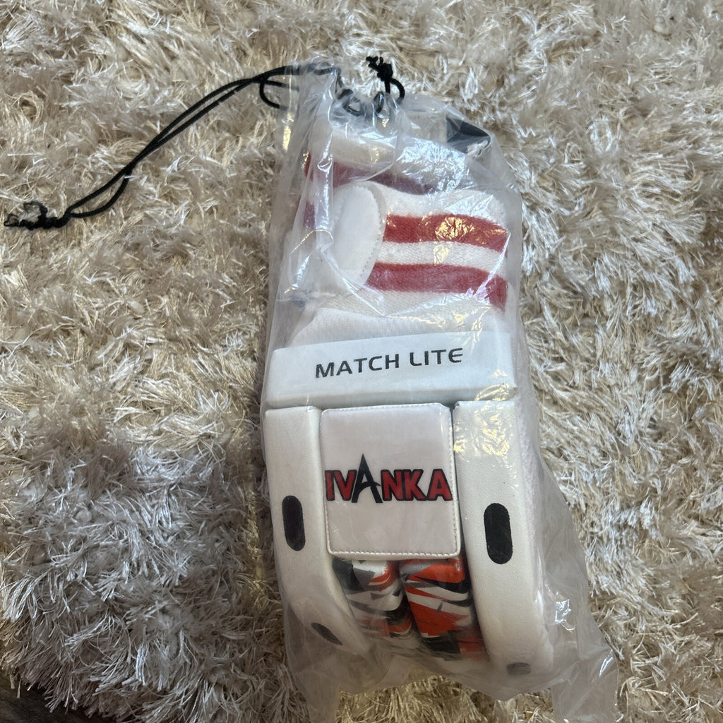 cricket batting gloves junior + NEW + PAIR + White and Red Colour
