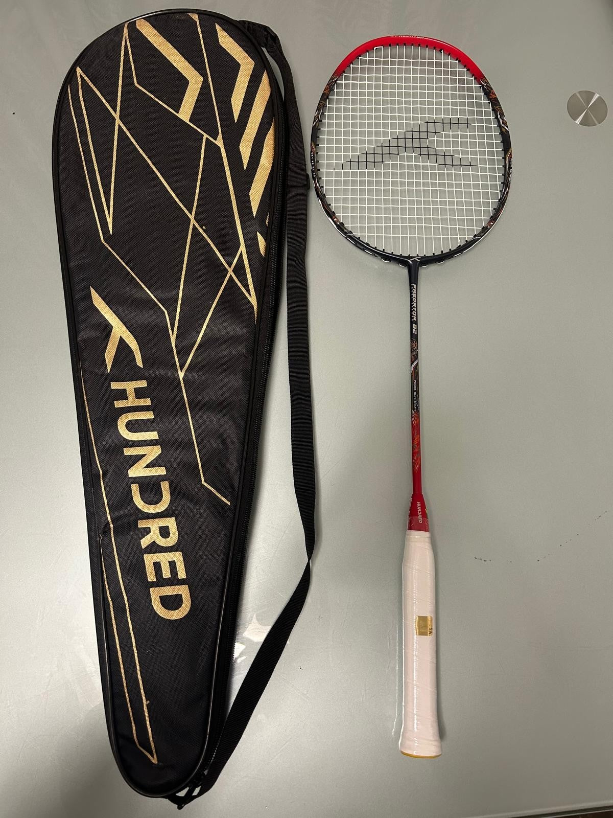 Hundred Predator 82 Extra Strong Graphite Badminton Racket Max Tension : ≤38 |4U