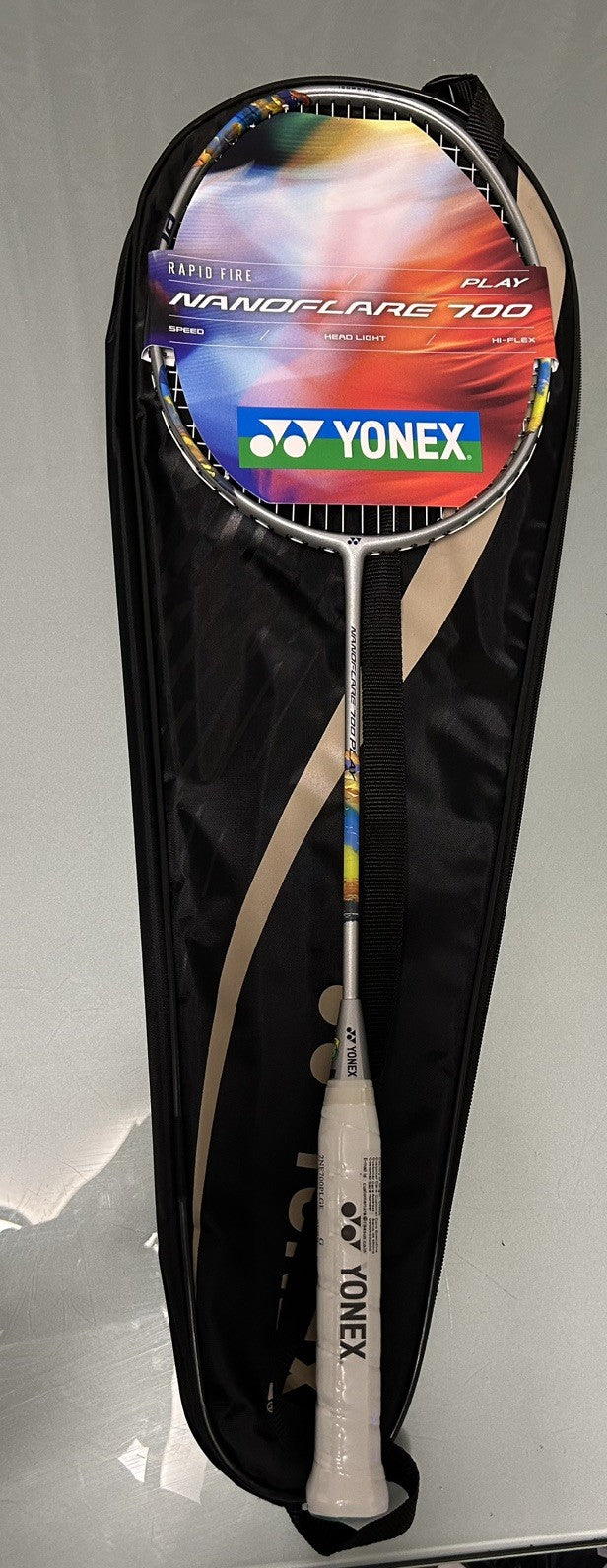 Yonex Nanoflare 700 Play 4U Badminton Racket - Silver / Sky Blue - Strung - 4UG5