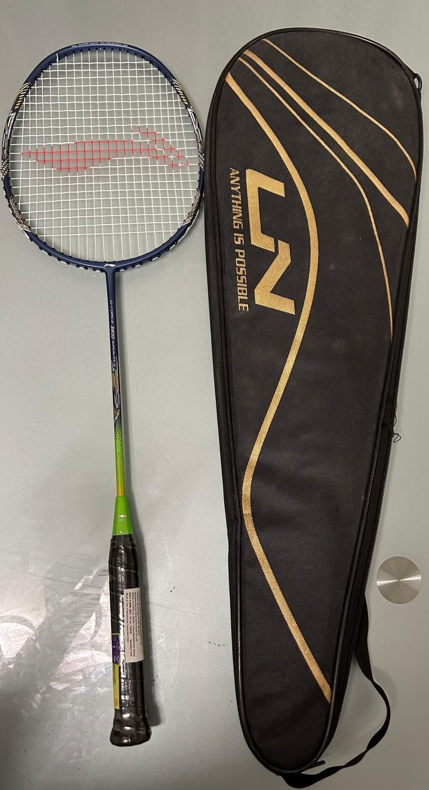 LI-NING G-Force 3900 II Superlite Blue/Green Badminton Racquet (Pack of 1) 5U G6