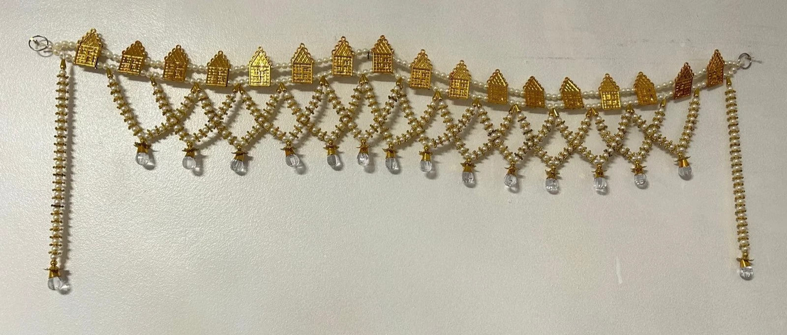 Indian Toran Door Hanging Pearl beaded Bhawandar Diwali Wedding Pooja Home Décor