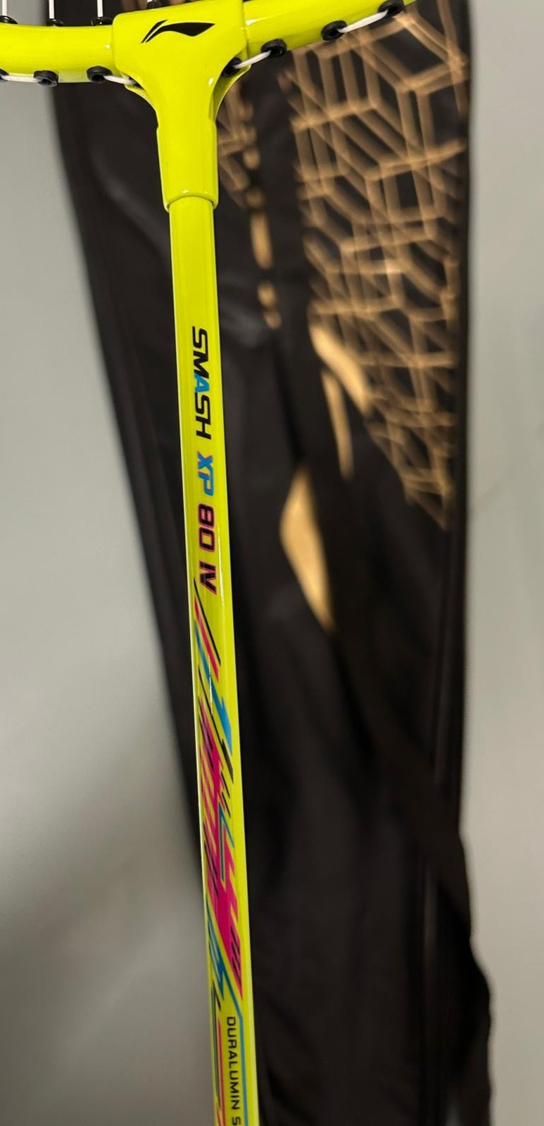 Li-Ning Badminton Racket XP 80 IV AYPU169-1 Lime Green/Sky Blue Bundle with CASE