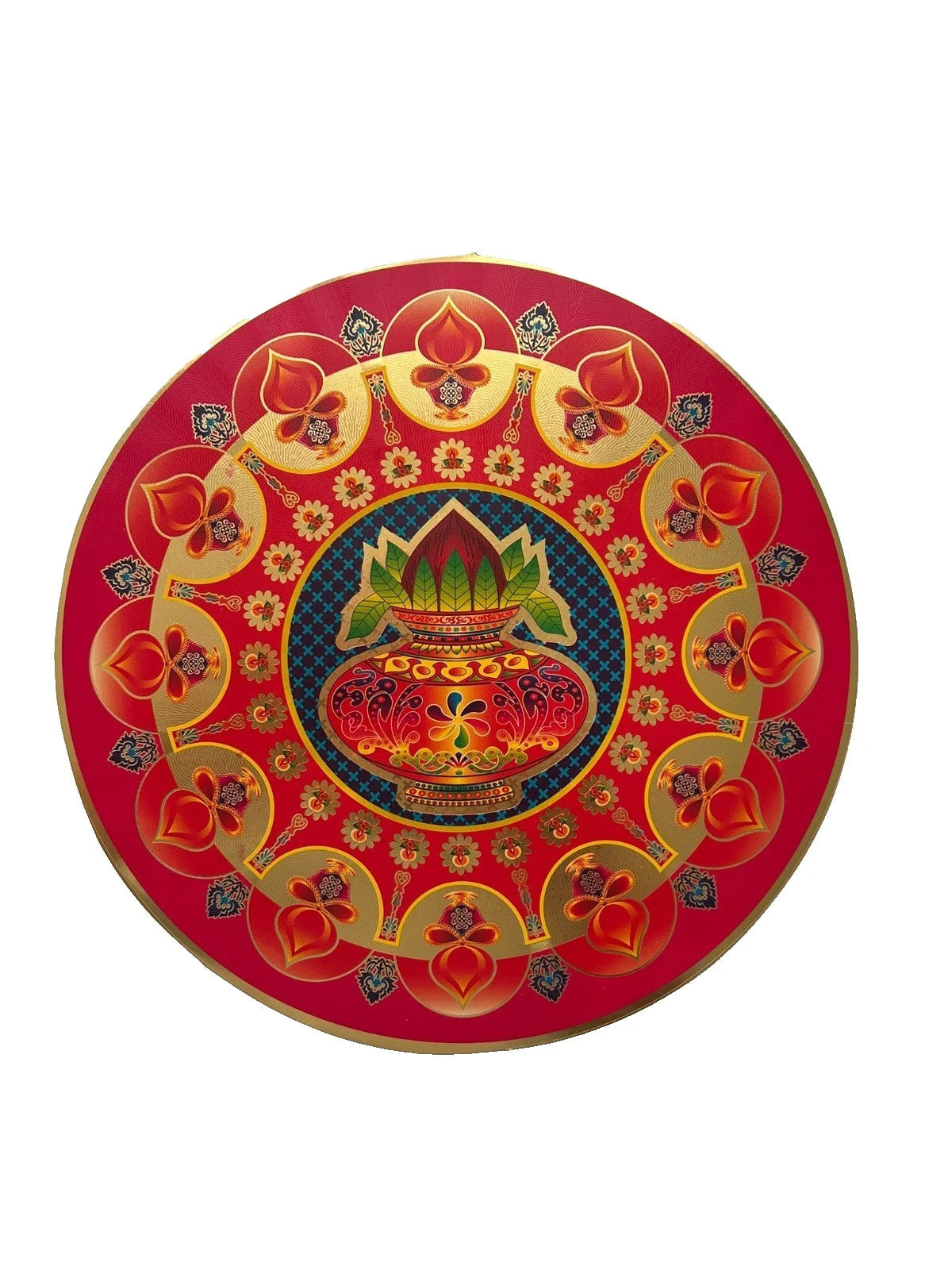 Hindu Diwali Auspicious Rangoli Art Square Sticker | PACK OF 3 | Approx 25cm lax