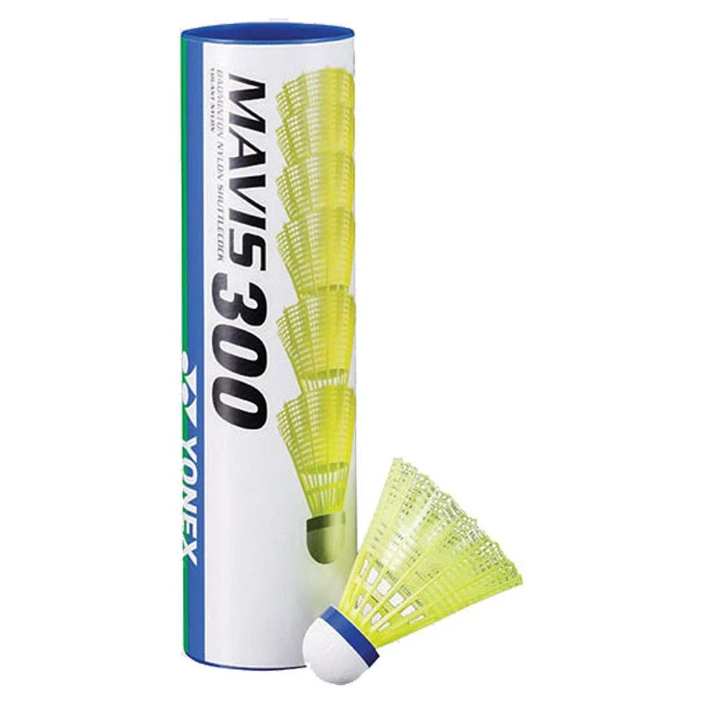 YONEX MAVIS 300 ALL SPEEDS AND COLOURS BADMINTON NYLON SHUTTLECOCK - 1 TUBE OF 6