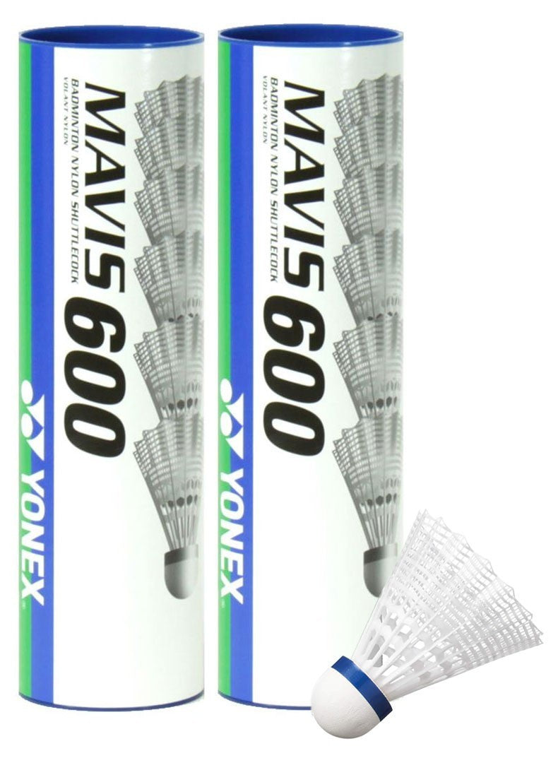 YONEX Mavis 600 Badminton Shuttlecocks, Tube of 6 Pieces - Speed Medium