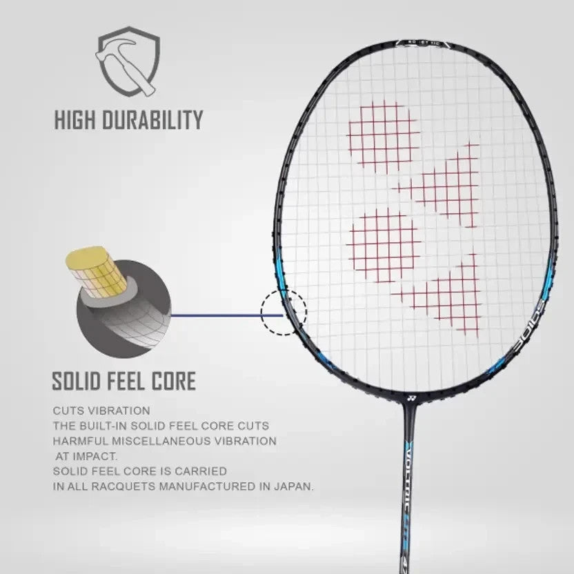 Yonex VOLTRIC 47i Lit Blue Strung Badminton Racquet G4 Brand New With Cover.