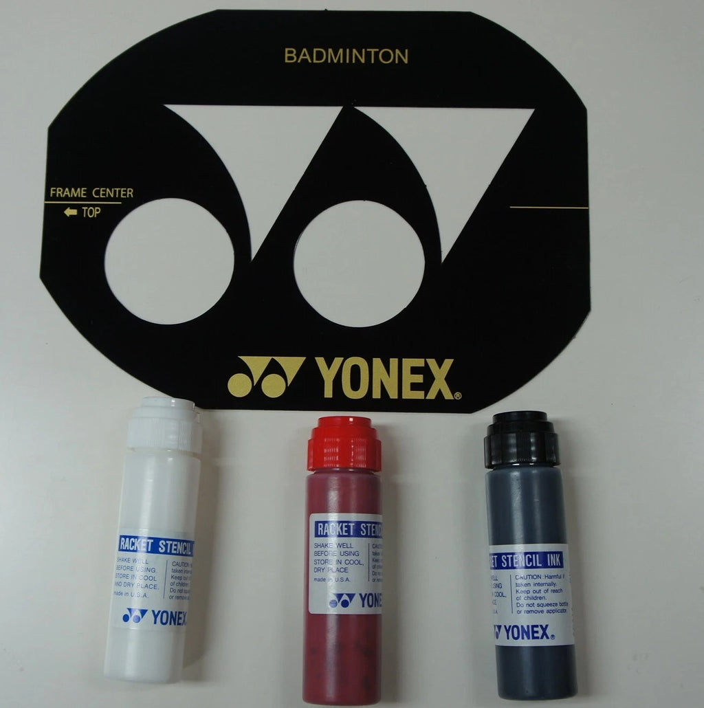 Yonex Badminton Stencil Set - Card and 3 Ink (Red Black and White) BRAND NEW