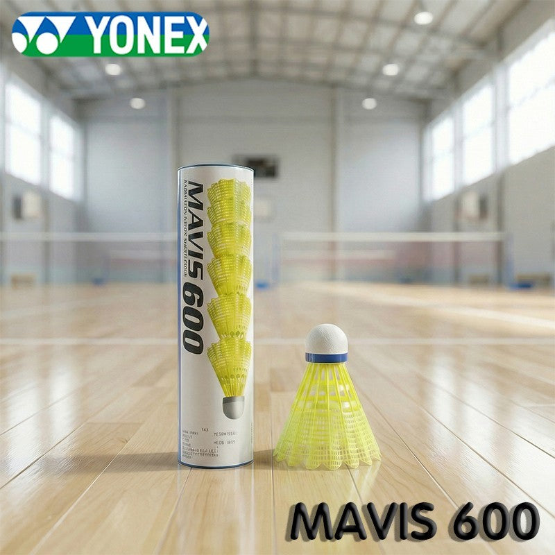 YONEX Mavis 600 Badminton Shuttlecocks, Tube of 6 Pieces - Speed Medium