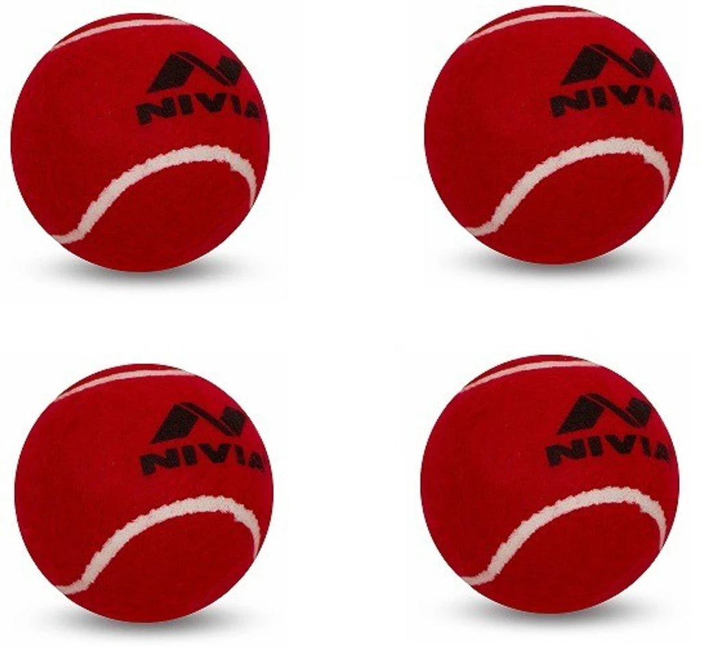 Nivia Heavy Tennis Cricket Ball Red Durable Practice Ball for Tennis & Cricket