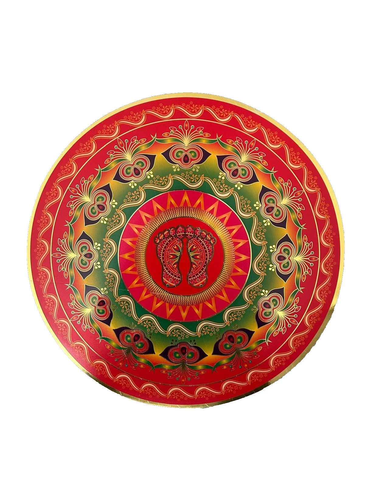 Beautiful Holographic Rangoli Round Indian Mandala Sticker | 35cm | Pack of 3 |