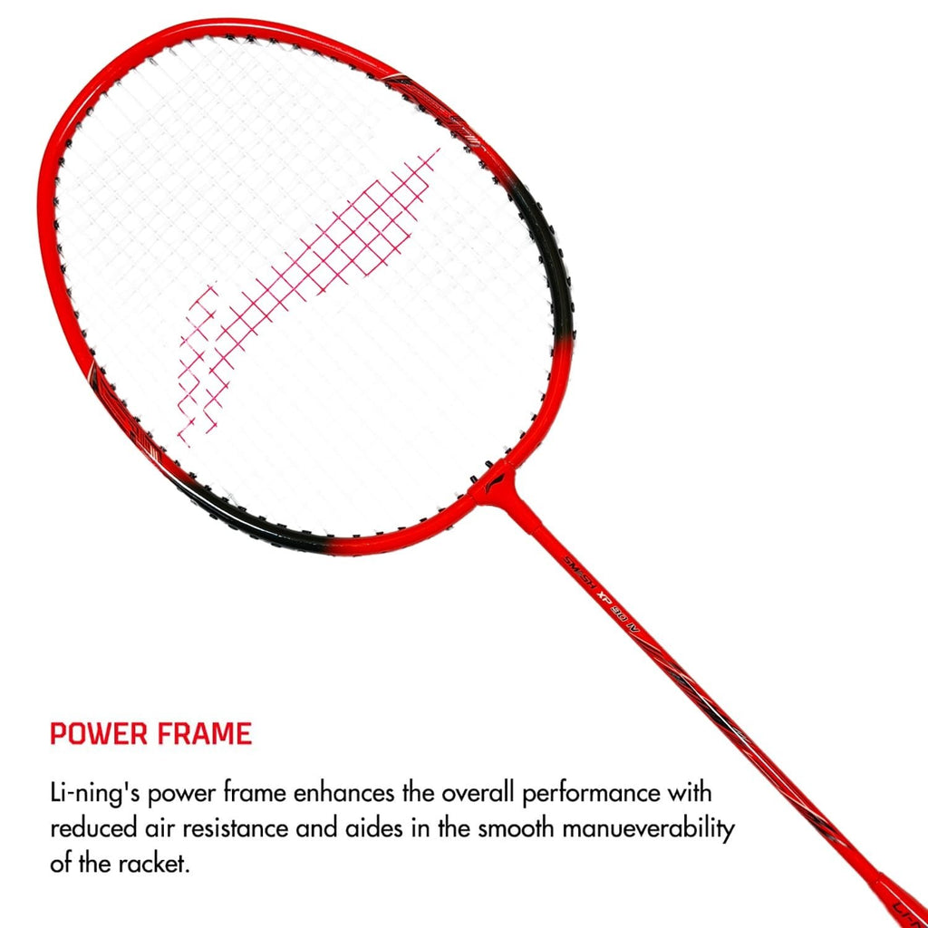 Li-Ning XP 90 IV Aluminium Badminton Racket (1, Strung,95g, Orange/Black + Cover