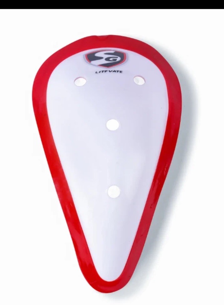 Cricket L Guard | Abdominal Pad - SG Litevate | Red and White | Adult | 185 mm