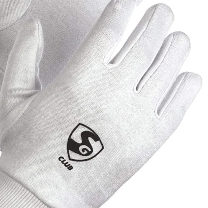 SG Cricket Club Cotton Inner Batting Gloves | Youth | White | FREE DELIVERY