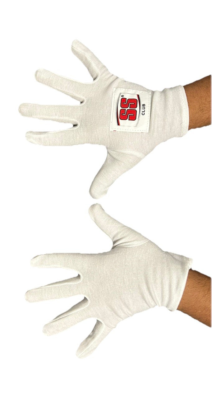 SS Club Cricket Full Finger Cotton Batting Inner Gloves - Free P&P | Premium