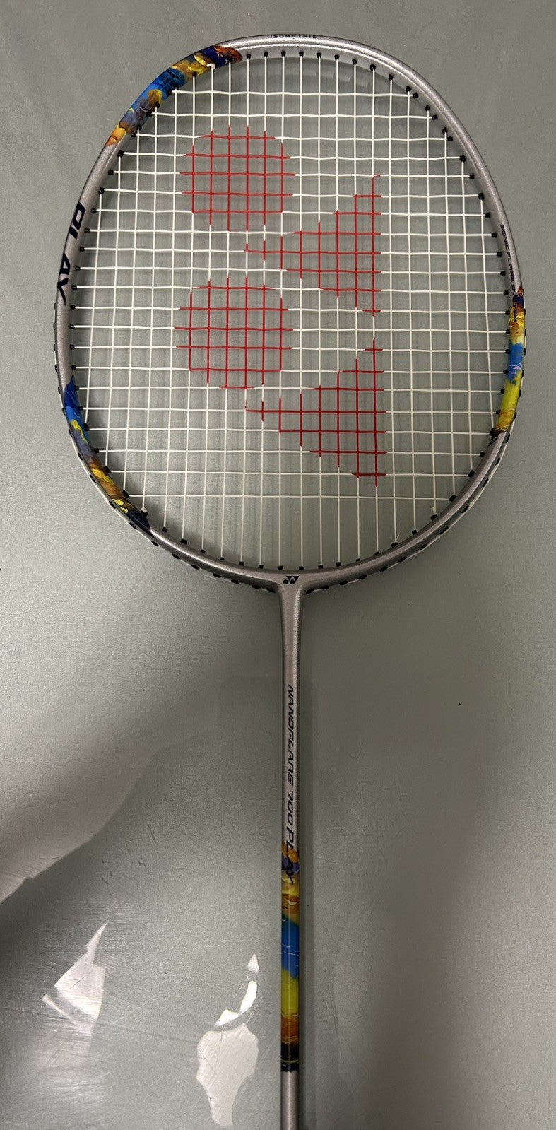 Yonex Nanoflare 700 Play 4U Badminton Racket - Silver / Sky Blue - Strung - 4UG5