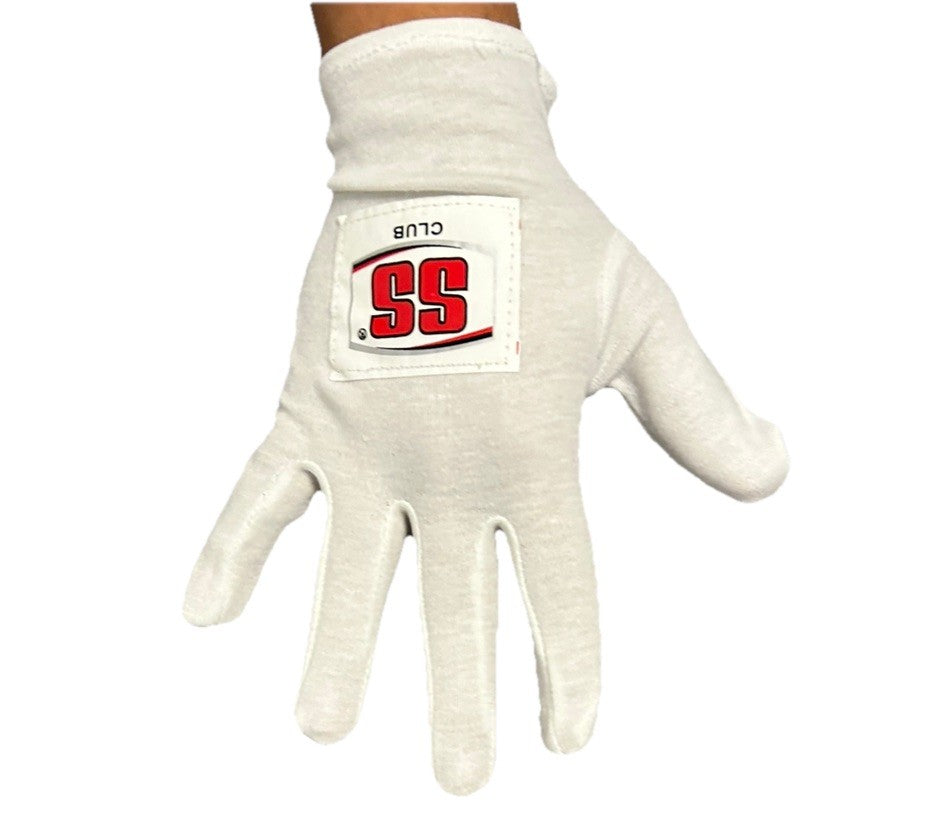 SS Club Cricket Full Finger Cotton Batting Inner Gloves - Free P&P | Premium