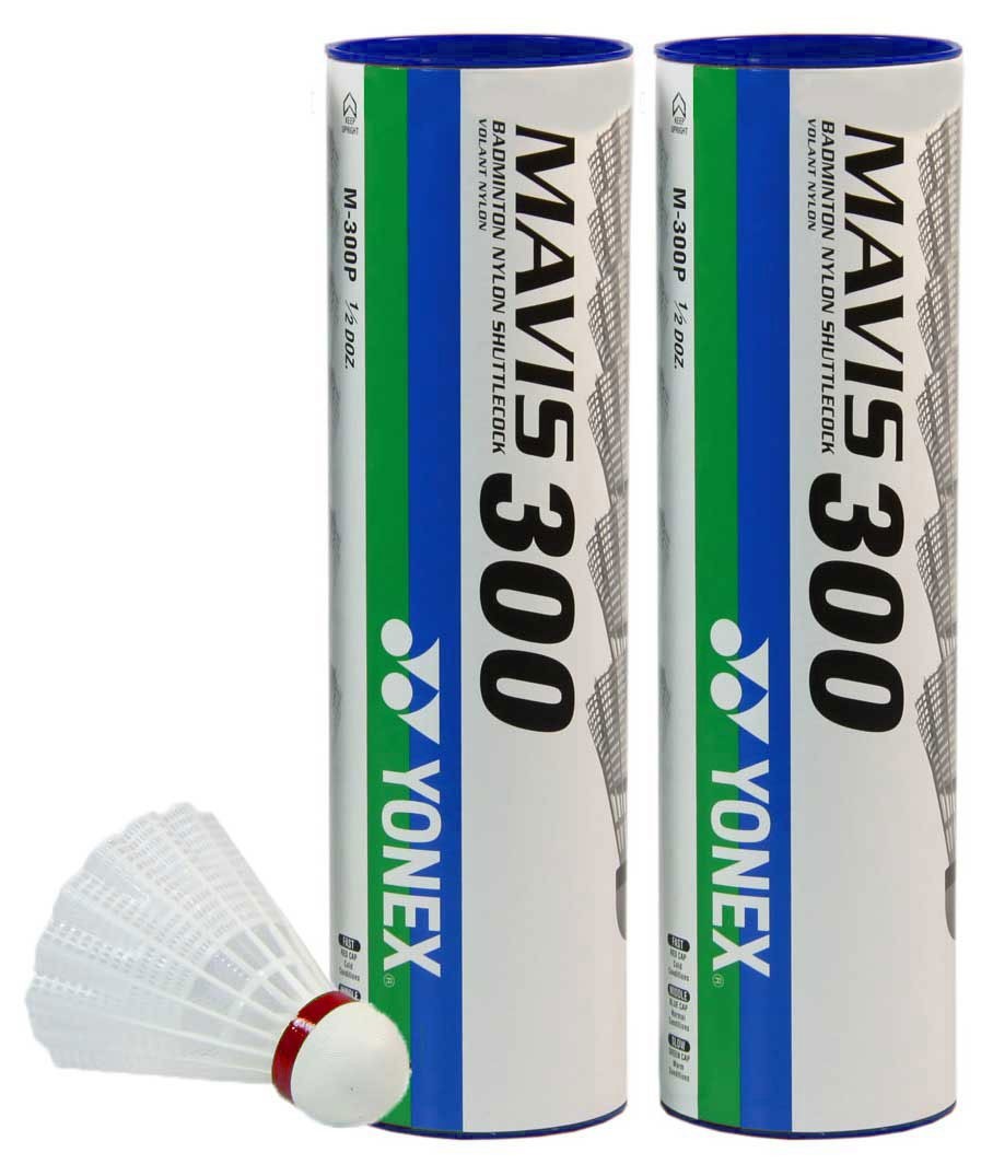 YONEX MAVIS 300 ALL SPEEDS AND COLOURS BADMINTON NYLON SHUTTLECOCK - 1 TUBE OF 6