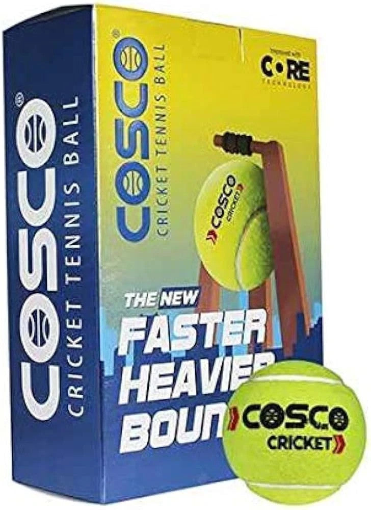 COSCO TENNIS CRICKET BALL LT-WT GREEN Pack of 6 Balls - 1 BOX