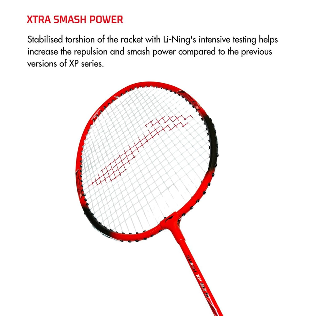 Li-Ning XP 90 IV Aluminium Badminton Racket (1, Strung,95g, Orange/Black + Cover