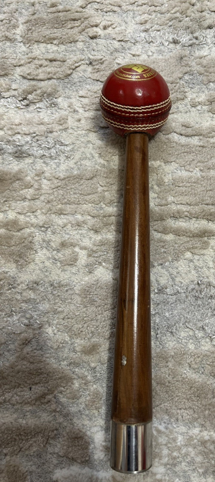 SS TON Cricket Bat Mallet Knocker with ball & Grip Cone Set Rounded Wooden Head