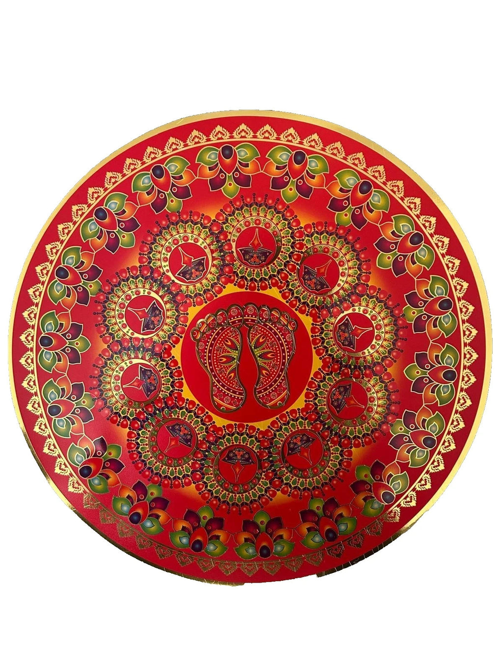 Beautiful Holographic Rangoli Round Indian Mandala Sticker | 35cm | Pack of 3 |