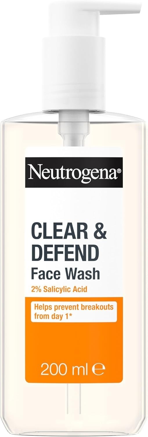 Face Wash - Neutrogena Clear & Defend (1x 200ml) | 2% Salicylic Acid | Oil-Free