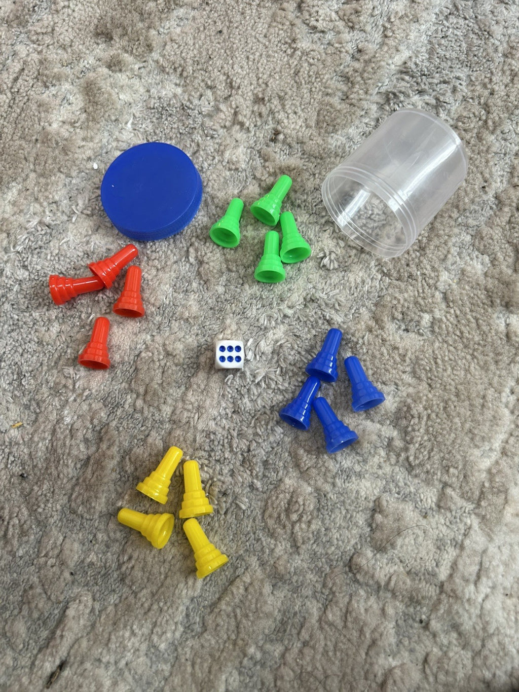 Large Ludo Game Set Plastic Tokens/Coins And Dice  – Spare/Replacement Pieces