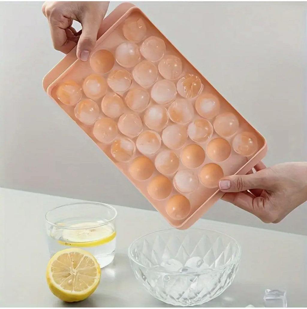 Round Ice Cube Trays | 33 Grid Molds Small | Ice Maker | Kitchen Tool Set | 2pcs