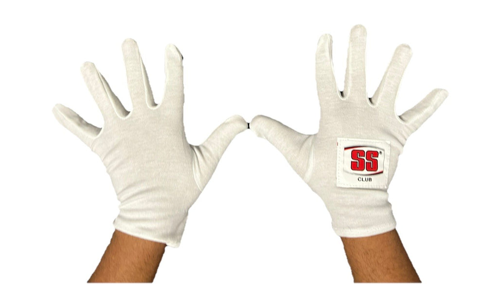 SS Club Cricket Full Finger Cotton Batting Inner Gloves - Free P&P | Premium