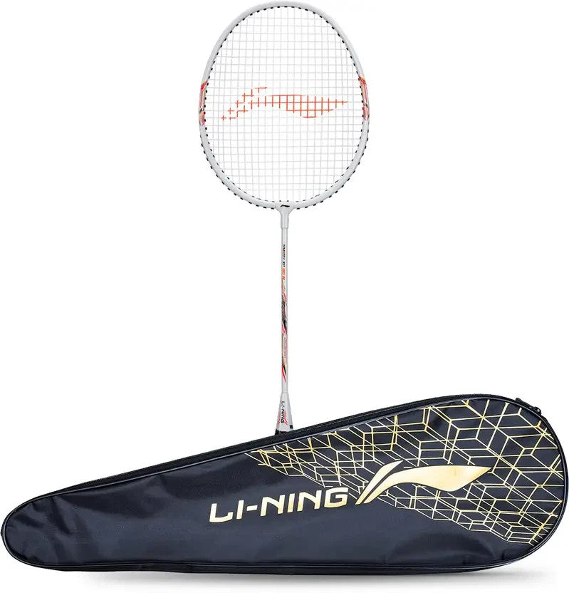 LI-NING Smash XP 90 IV Badminton Racket (1, Strung, 95g, White/Silver + Cover)