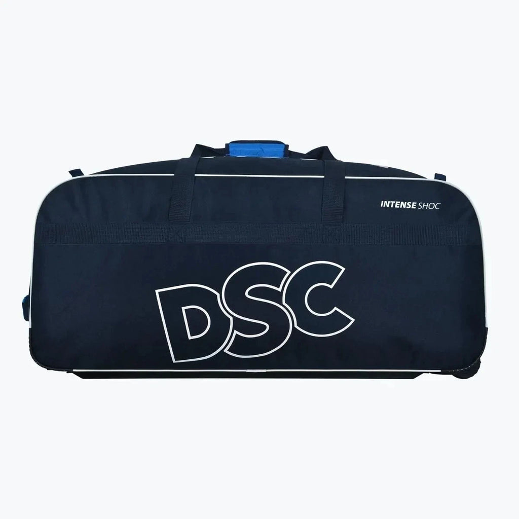 2026 DSC Intense Shoc Wheelie Cricket Kit Bag - Navy - Size: 90 x 35 x 38cm
