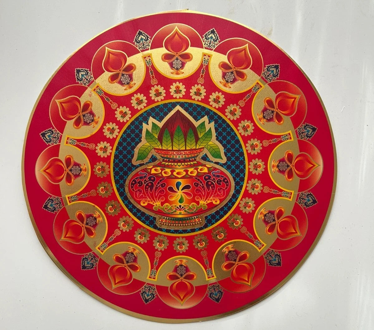 Hindu Diwali Auspicious Rangoli Art Square Sticker | PACK OF 3 | Approx 25cm lax