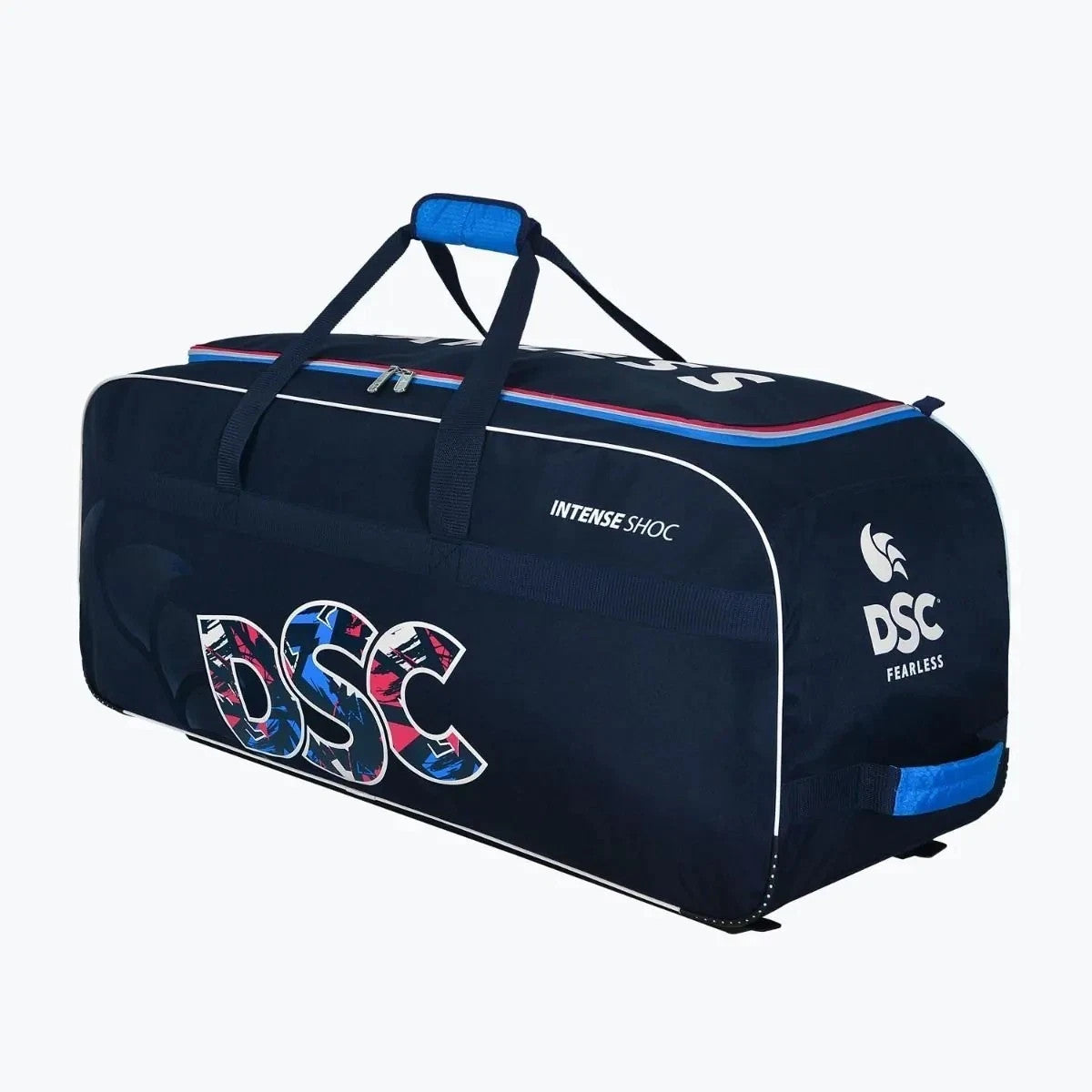 2026 DSC Intense Shoc Wheelie Cricket Kit Bag - Navy - Size: 90 x 35 x 38cm