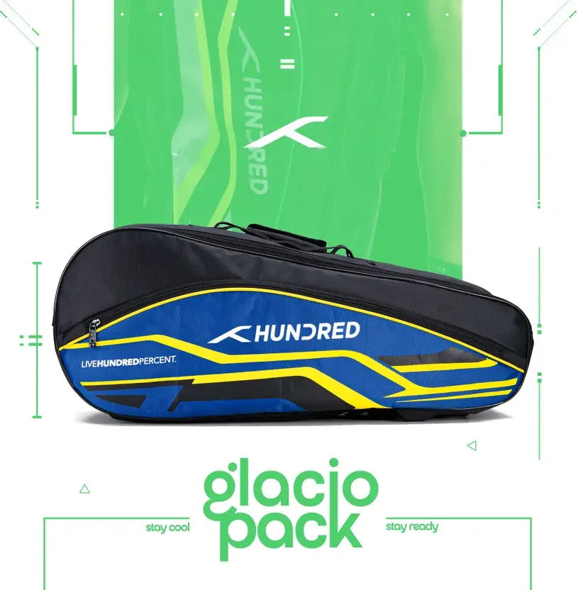 Hundred Glacio Pack Badminton Kit Bag – 50L Standard Black/Royal Blue | Premium