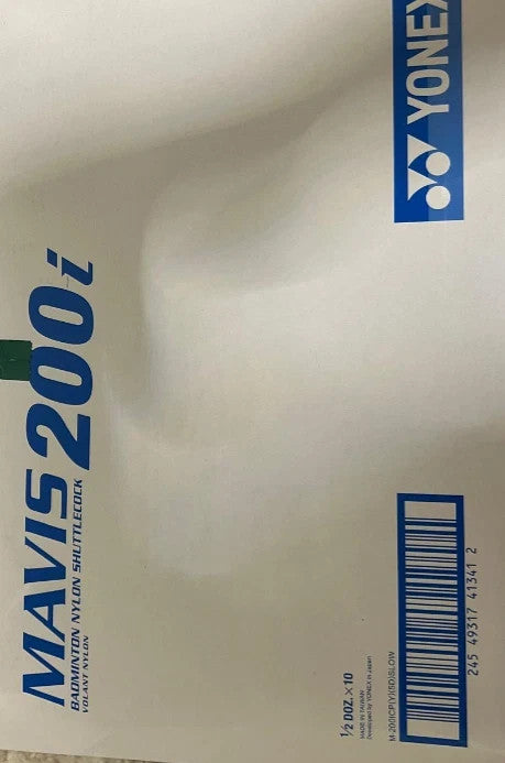 Yonex Mavis 200i Shuttlecock - Box of 10 (6 Shuttles per Box) Green Cap.