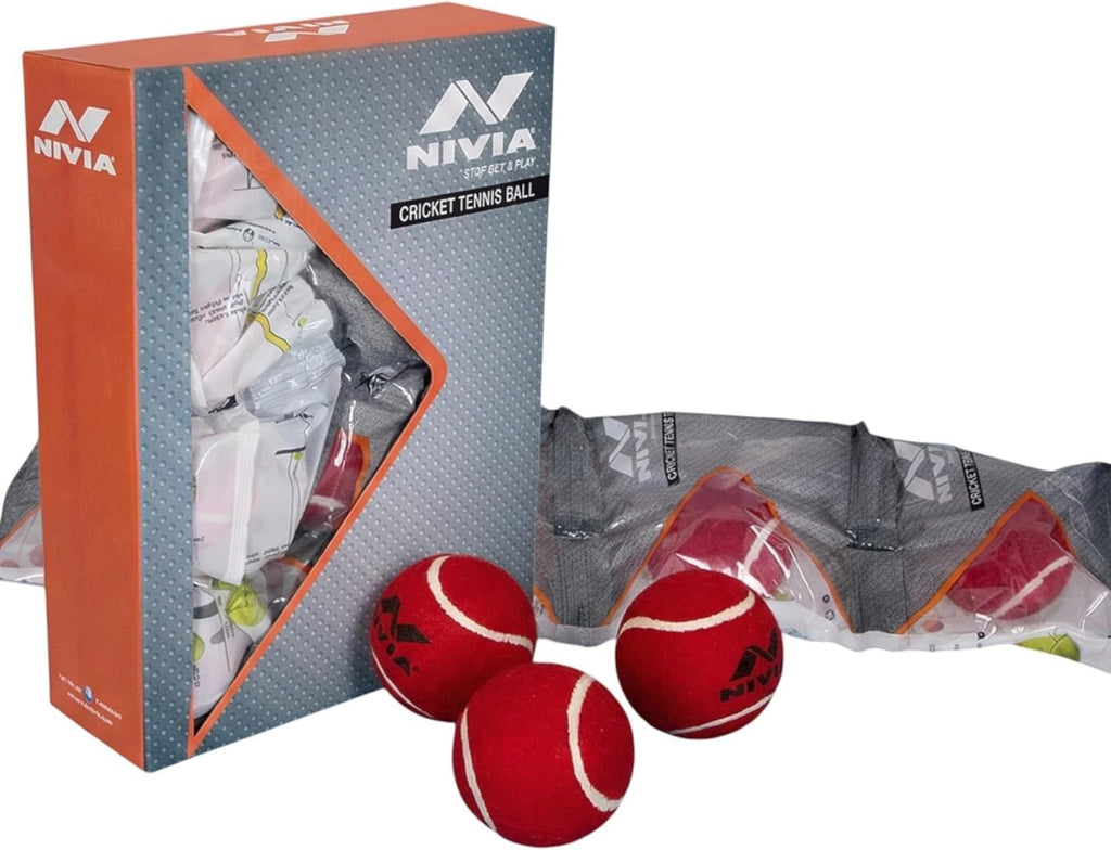 Nivia Heavy Tennis Cricket Ball Red Durable Practice Ball for Tennis & Cricket