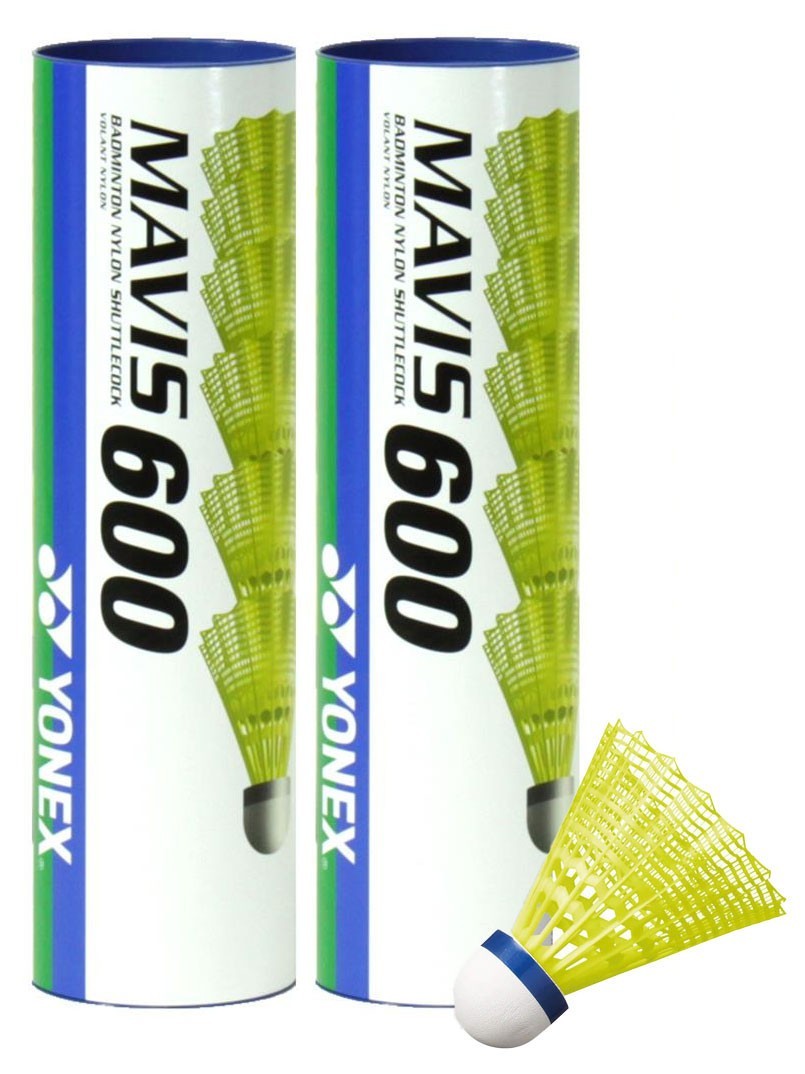 YONEX Mavis 600 Badminton Shuttlecocks, Tube of 6 Pieces - Speed Medium