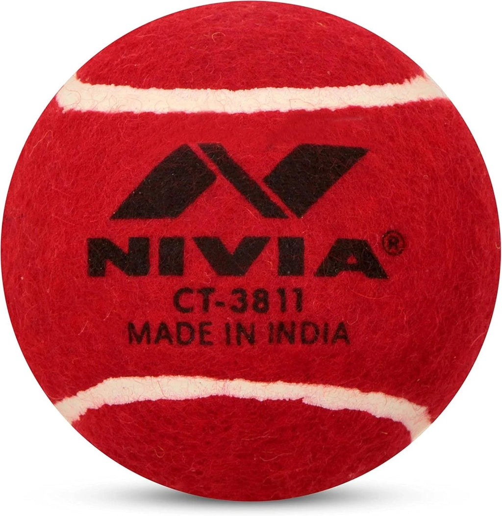Nivia Heavy Tennis Cricket Ball Red Durable Practice Ball for Tennis & Cricket