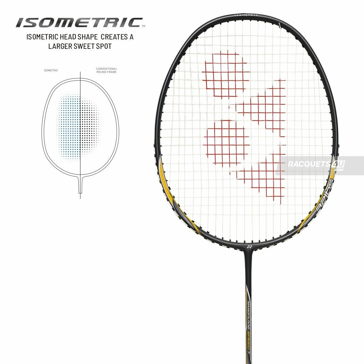 YONEX Nanoflare Speed 7 Yellow Strung Badminton Racquet  (Pack of: 1) 4U G4