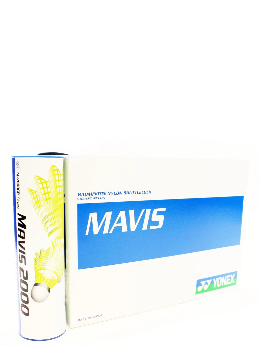 YONEX Mavis 2000 Green Cap Nylon Shuttle - Yellow (Pack of 10 TUBESx60 shuttles)