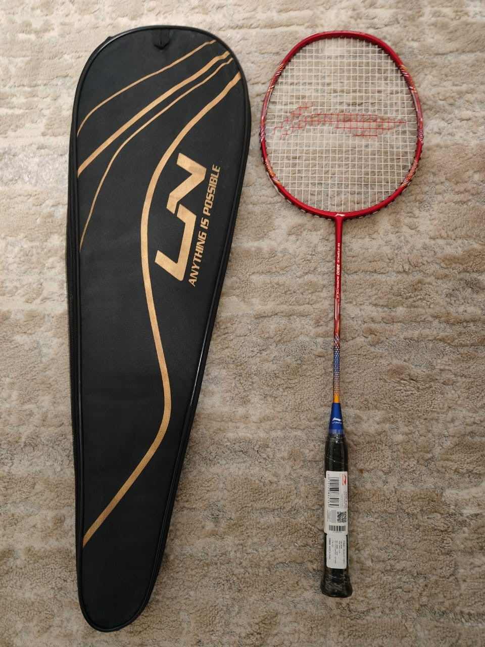LI-NING G-Force 3900 II Superlite Red Badminton Racquet (Pack of 1) 5U G6 Strung