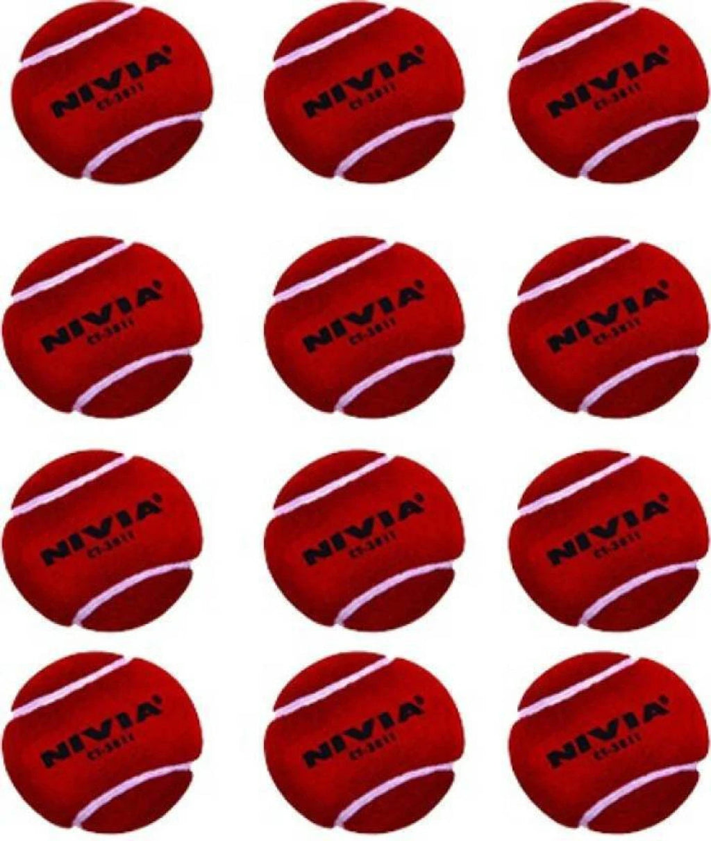 Nivia Heavy Tennis Cricket Ball Red Durable Practice Ball for Tennis & Cricket