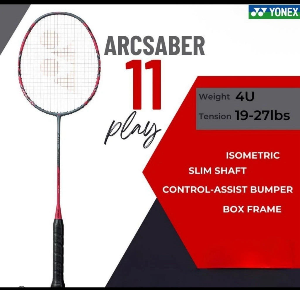 YONEX Arcsaber 11 Play Grey Strung Badminton Racquet (Pack of: 1, 83 g) | NEW