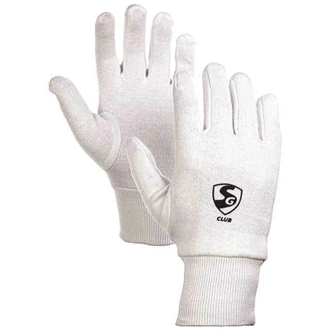 SG Cricket Club Cotton Inner Batting Gloves | Youth | White | FREE DELIVERY
