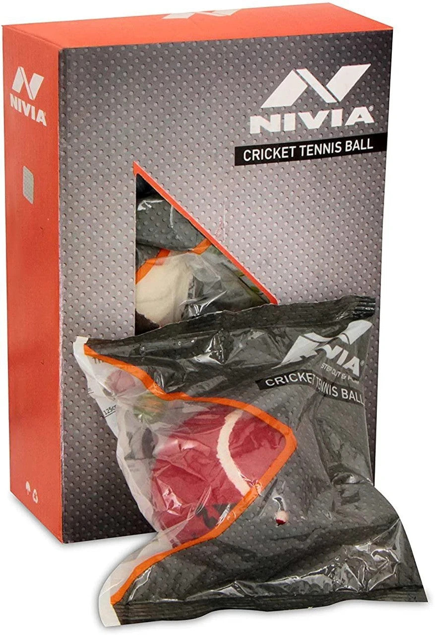 Nivia Heavy Tennis Cricket Ball Red Durable Practice Ball for Tennis & Cricket