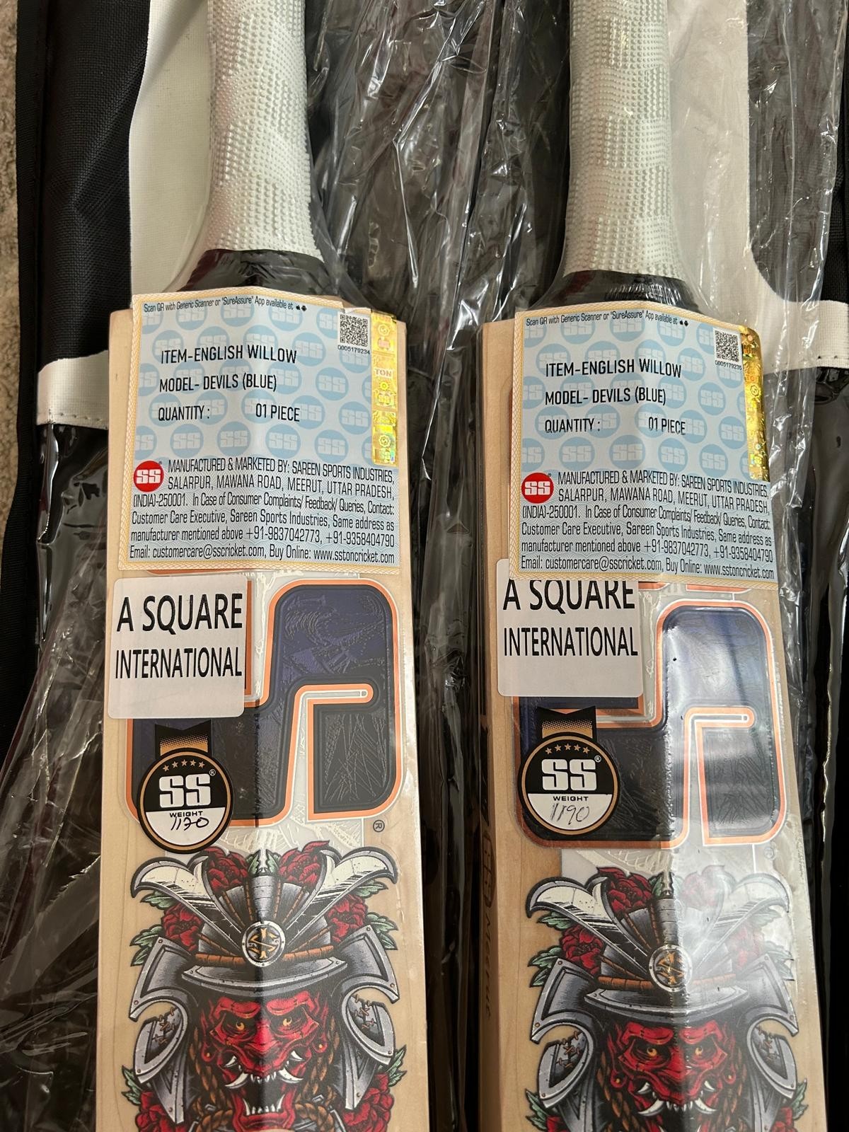 SS Devils Blue English Willow Cricket Bat SH - Clean Face & Monster Ping! 🏏